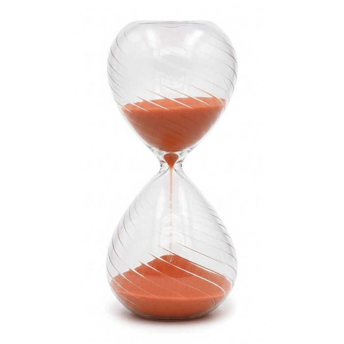 Clessidra in vetro scanalato con sabbia colorata