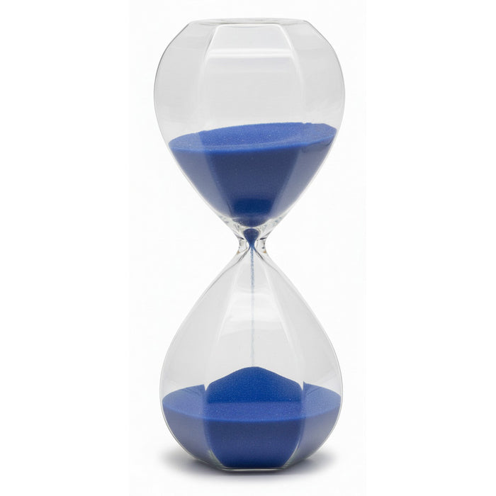 Clessidra in vetro esagonale con sabbia colorata