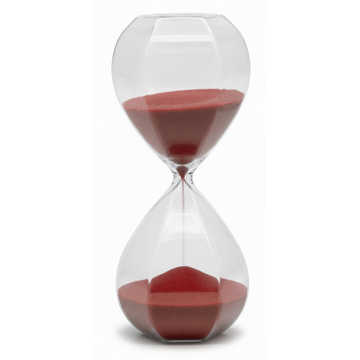 Clessidra in vetro esagonale con sabbia colorata