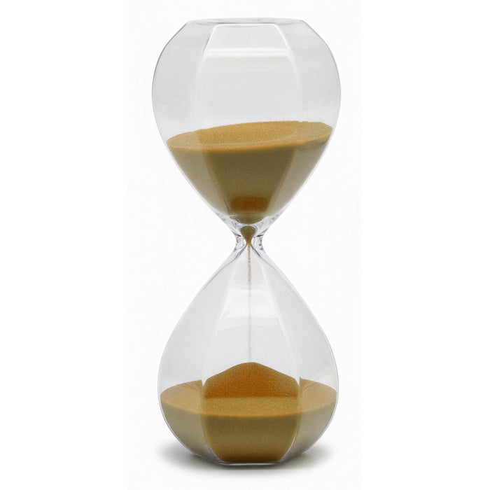 Clessidra in vetro esagonale con sabbia colorata