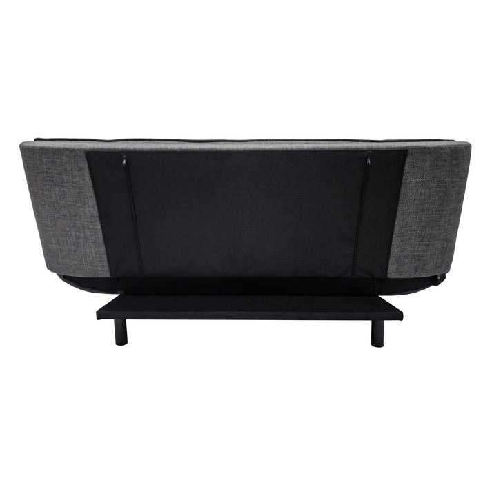 Divano letto in tessuto con gambe nere e cuscini - Vittoria