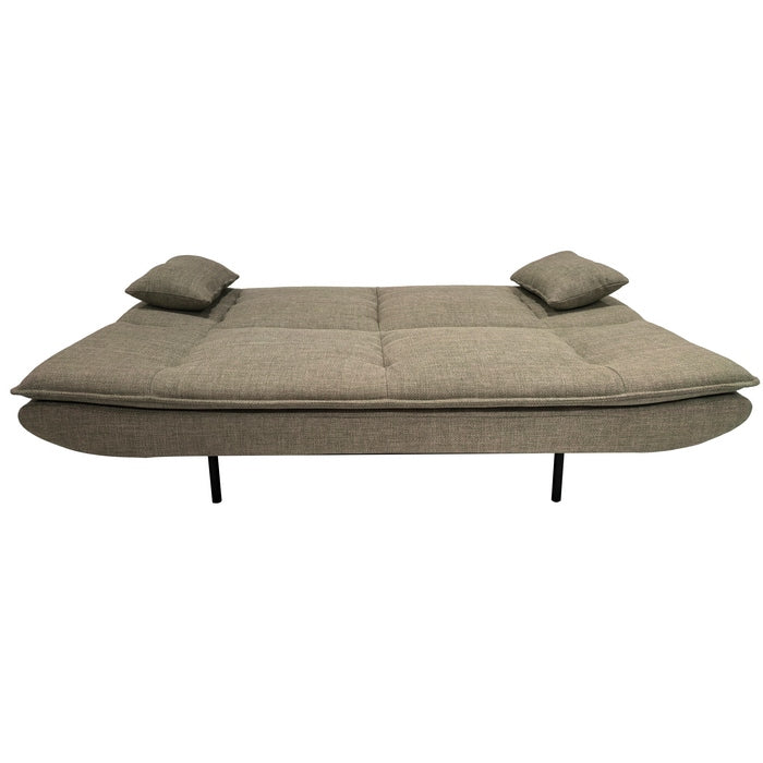 Divano letto in tessuto con gambe nere e cuscini - Vittoria