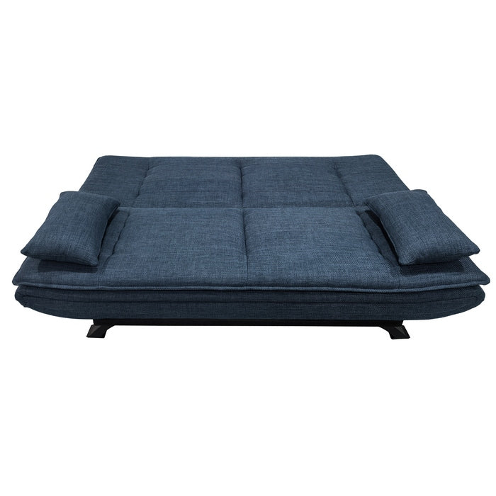 Divano letto in tessuto con gambe nere e cuscini - Vittoria