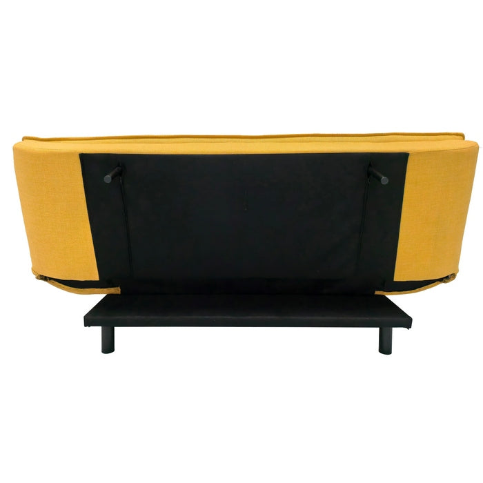 Divano letto in tessuto con gambe nere e cuscini - Vittoria