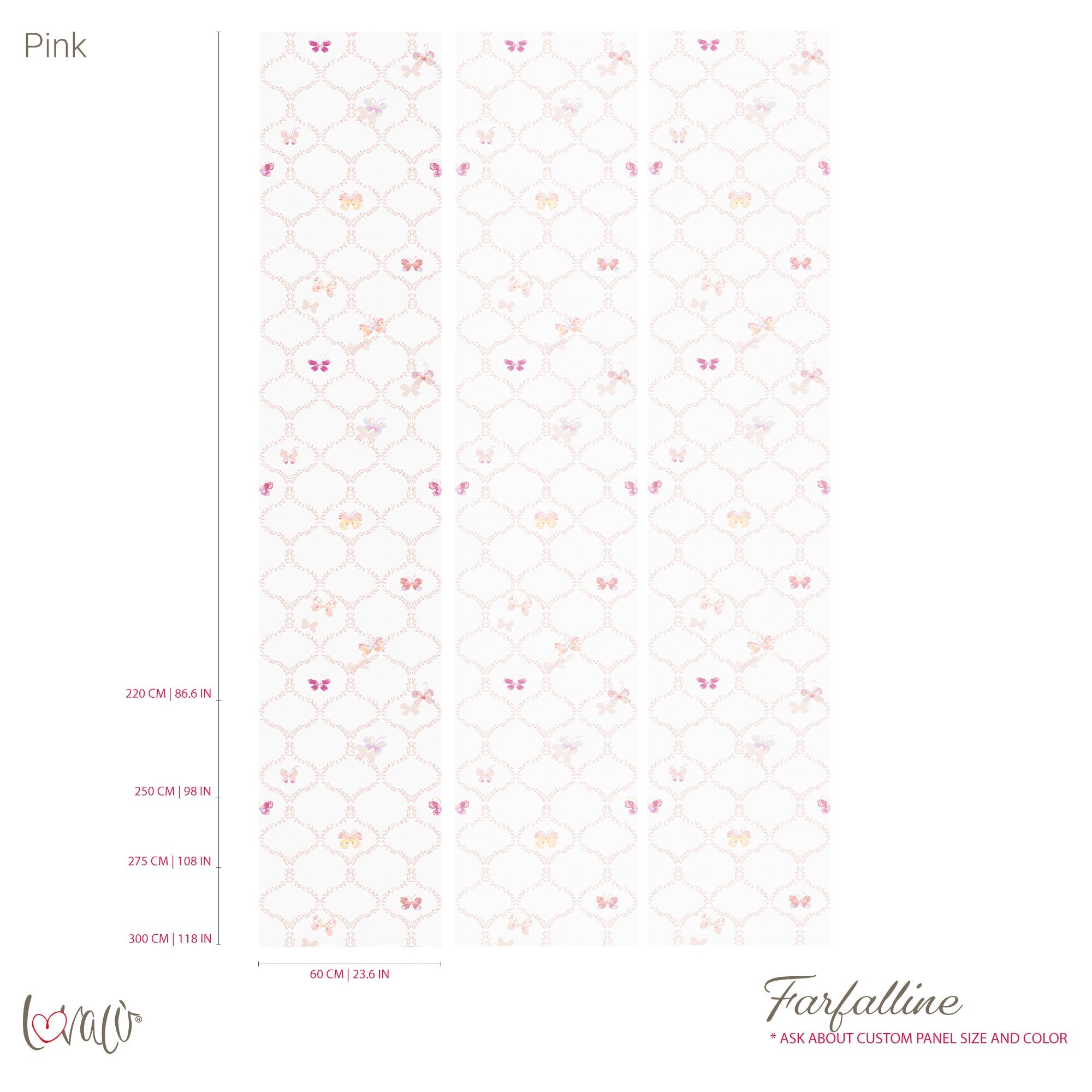 Carta da parati - Farfalline rosa