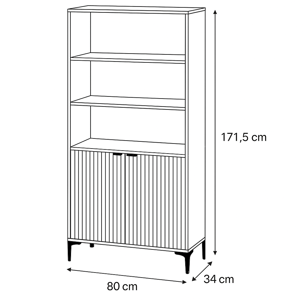 Mobile moderno con 2 ante e ripiani in melamina legno - Lignum
