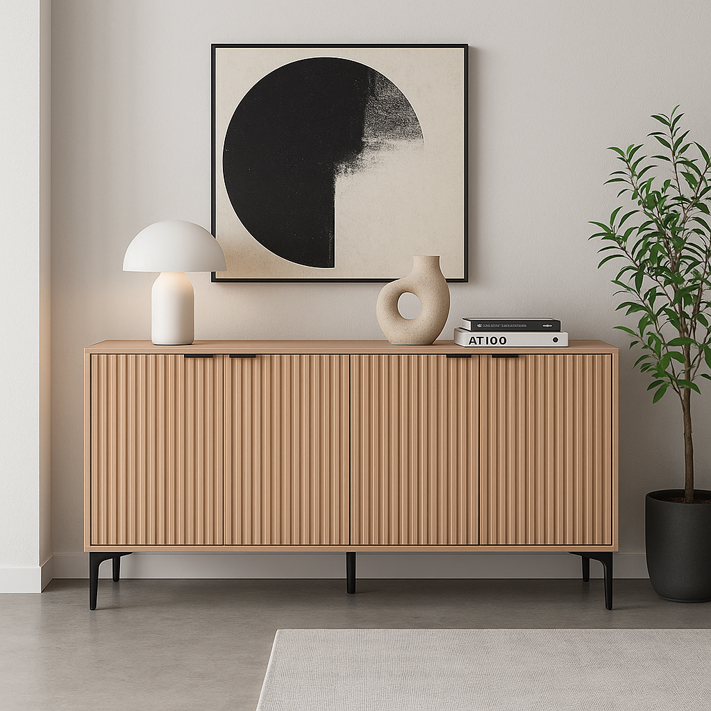 Credenza moderna con 4 ante in melamina legno - Lignum
