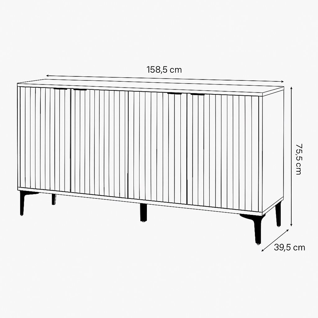 Credenza moderna con 4 ante in melamina legno - Lignum