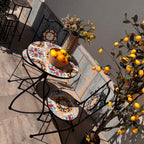 Set tavolo con sedie pieghevoli in metallo con mosaico - Caltagirone