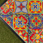 Tavolo quadrato da giardino in metallo con mosaico - Trapani