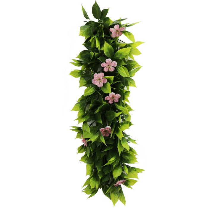 Pianta artificiale rampicante con fiori rosa 50 cm - Vines