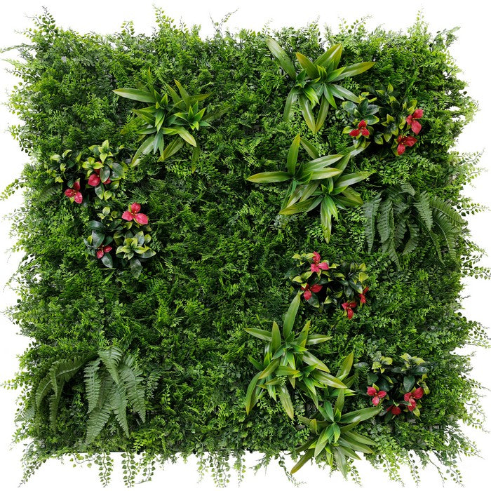 Parete con piante e fiori artificiali per giardino verticale 100x100 cm - Frame