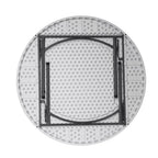 Tavolo tondo con gambe pieghevoli per campeggio e catering