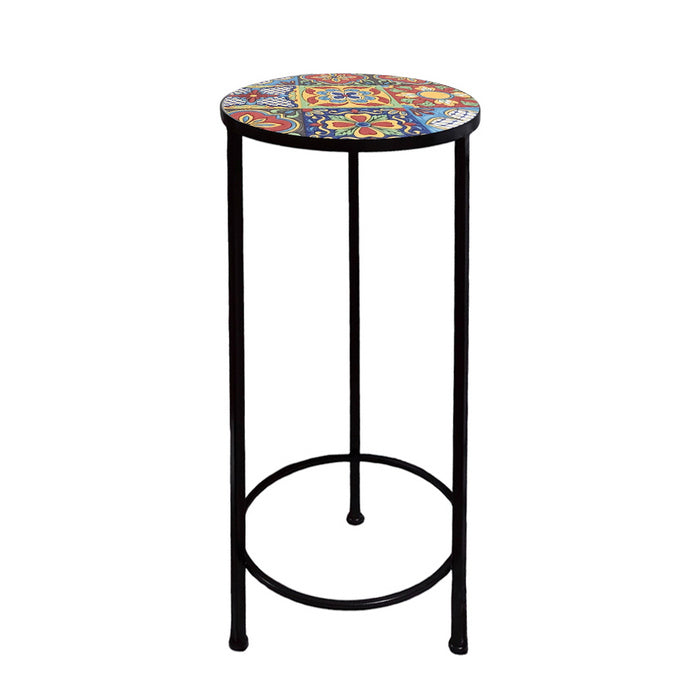 Supporto rotondo per piante con mosaico - Trapani