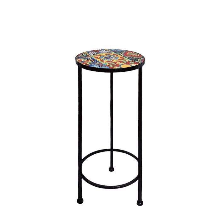 Supporto rotondo per piante con mosaico - Trapani