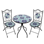 Set tavolo con sedie pieghevoli in metallo con mosaico - Capri