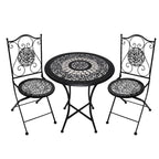 Set tavolo con sedie pieghevoli in metallo con mosaico - Stromboli