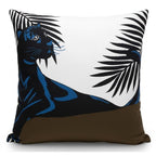 Cuscino in cotone con stampa tigre e foglie 45x45 cm