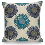 Cuscino in cotone con ricami colorati 45x45