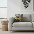 Cuscino in lana acrilica con ricamo natura 45x45 cm