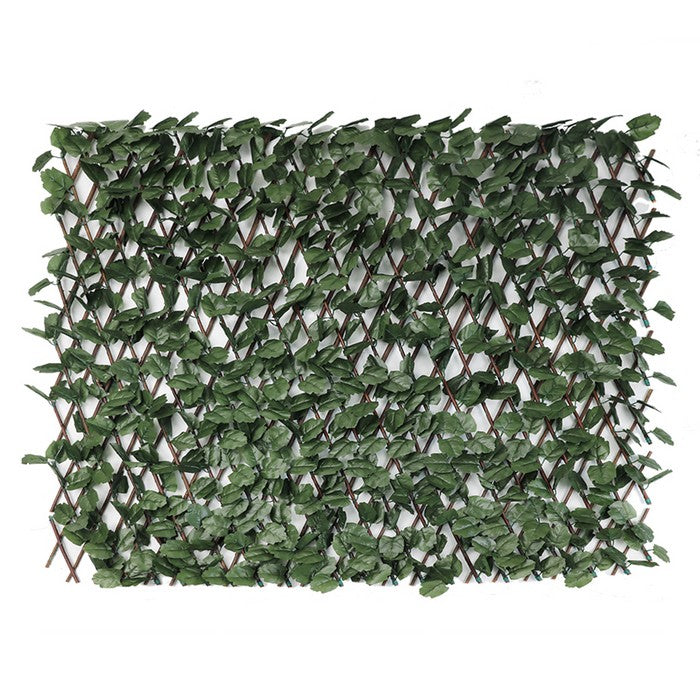 Parete con piante artificiali per giardino verticale con foglie verdi 100x200 cm