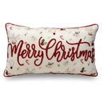 Cuscino in velluto rettangolare con dettagli in rilievo 30x50 cm - Merry Christmas