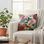 Cuscino in velluto con ricami in rilievo 45x45 cm - Natura