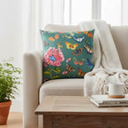 Cuscino in velluto con ricami in rilievo 45x45 cm - Farfalle