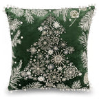 Cuscino in cotone con ricami e decorazioni in rilievo 45x45 cm - Albero natale bianco