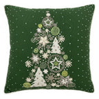 Cuscino in cotone con ricami in rilievo 45x45 cm - Alberi di Natale