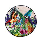 Pouf rotondo in velluto rosa con natura 40 cm