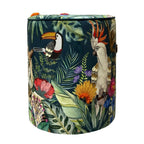 Pouf rotondo in velluto con tigre 40 cm