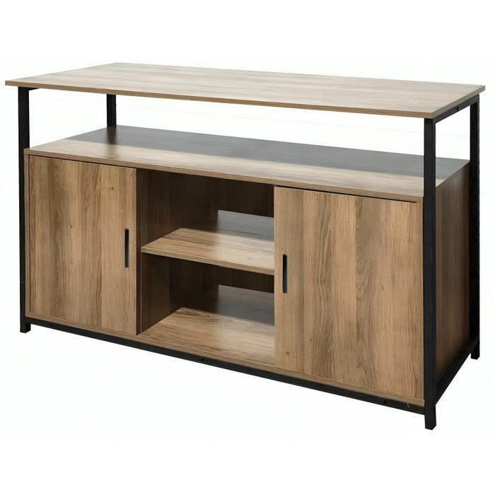 Mobile credenza industrial in metallo e legno con 2 ante e ripiano