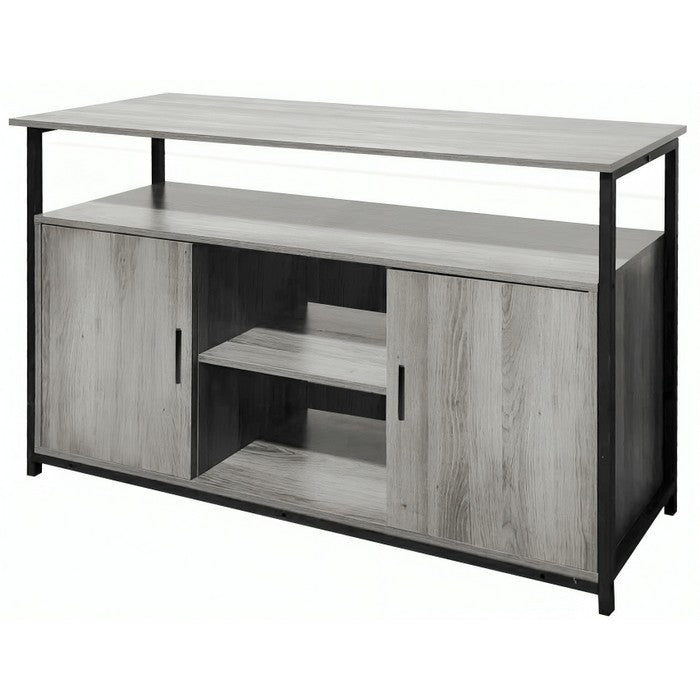 Mobile credenza industrial in metallo e legno con 2 ante e ripiano