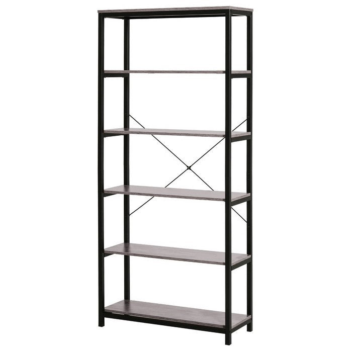 Scaffale industrial con 5 ripiani in metallo e legno