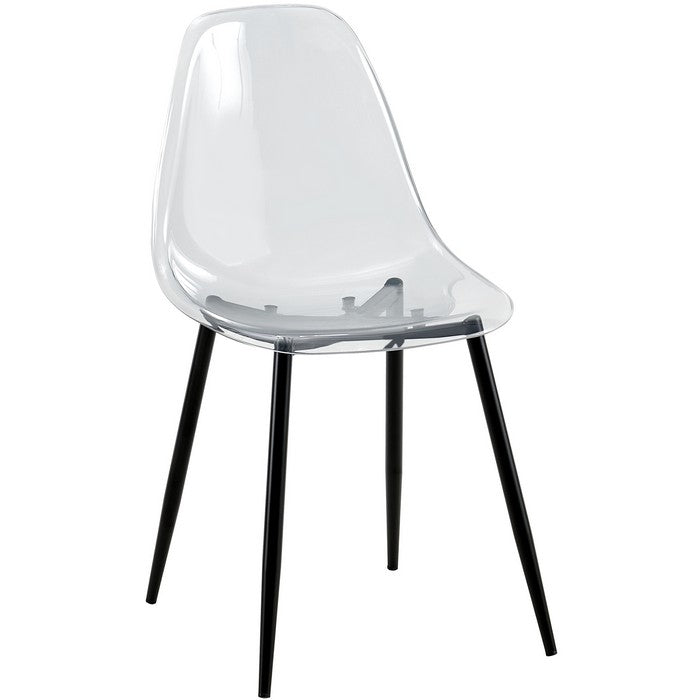 Sedia moderna in policarbonato con gambe in metallo nero - Beatrice