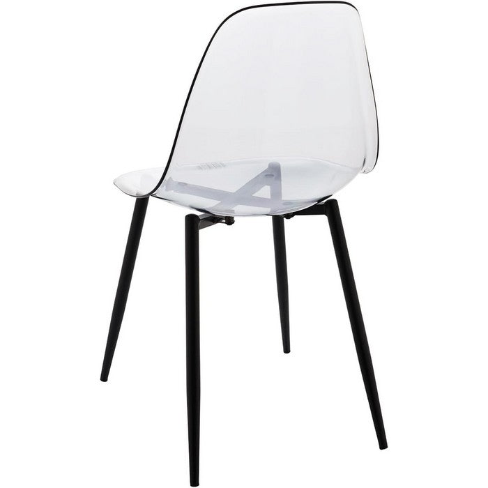 Sedia moderna in policarbonato con gambe in metallo nero - Beatrice