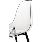 Sedia moderna in policarbonato con gambe in metallo nero - Beatrice