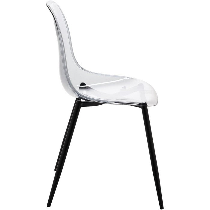 Sedia moderna in policarbonato con gambe in metallo nero - Beatrice