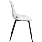 Sedia moderna in policarbonato con gambe in metallo nero - Beatrice