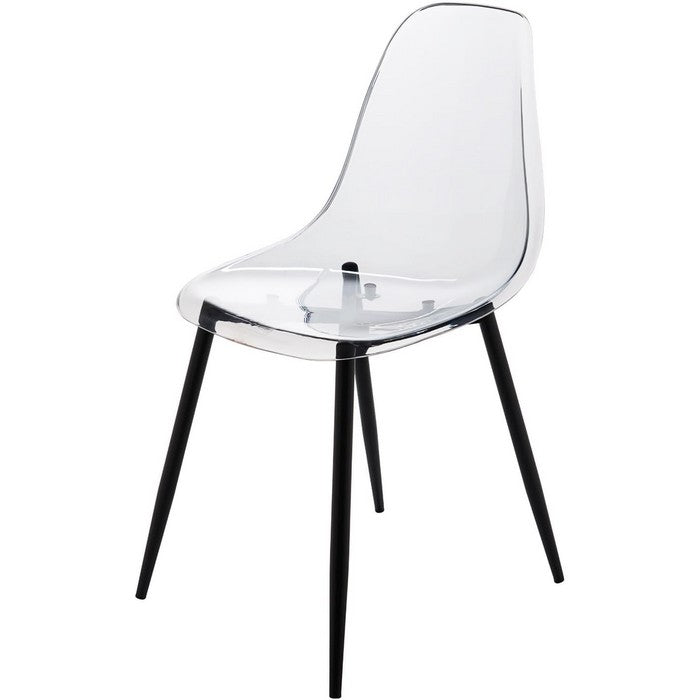 Sedia moderna in policarbonato con gambe in metallo nero - Beatrice