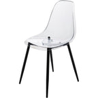 Sedia moderna in policarbonato con gambe in metallo nero - Beatrice