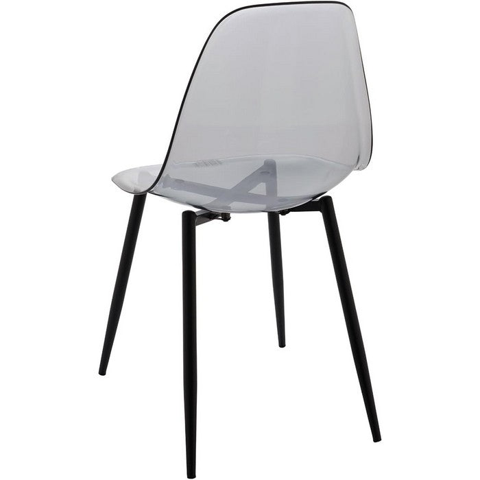 Sedia moderna in policarbonato con gambe in metallo nero - Beatrice