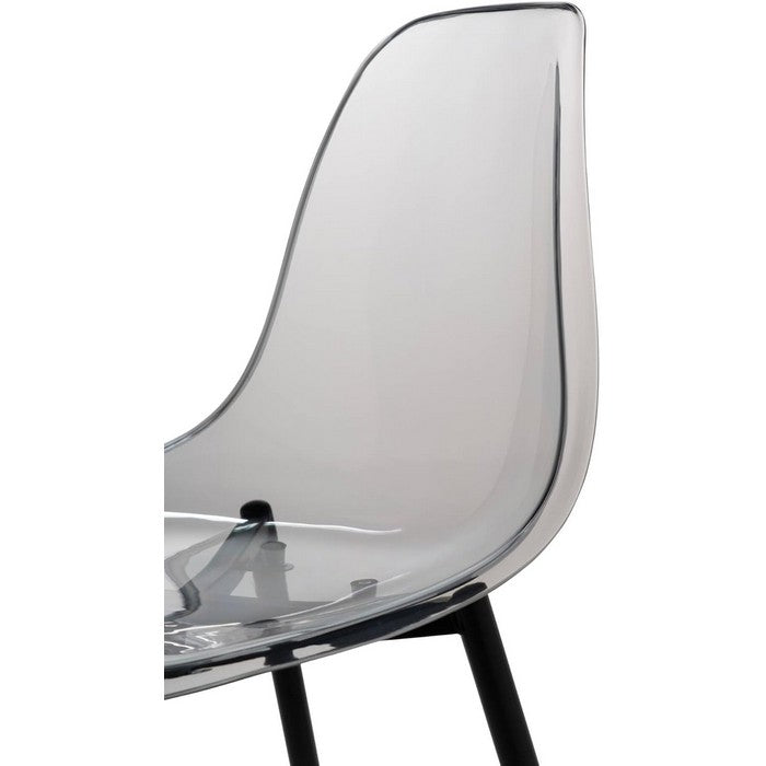 Sedia moderna in policarbonato con gambe in metallo nero - Beatrice