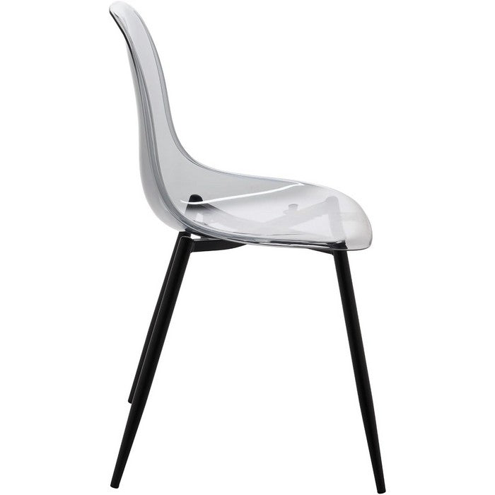 Sedia moderna in policarbonato con gambe in metallo nero - Beatrice