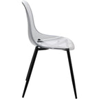 Sedia moderna in policarbonato con gambe in metallo nero - Beatrice