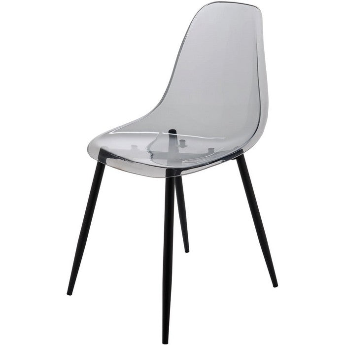 Sedia moderna in policarbonato con gambe in metallo nero - Beatrice