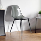 Sedia moderna in policarbonato con gambe in metallo nero - Beatrice