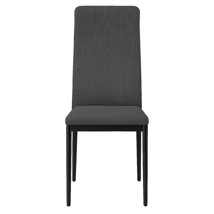 Sedia in velluto a coste con gambe in metallo nero - Irina