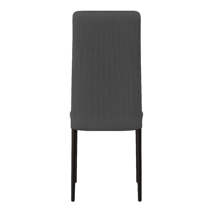 Sedia in velluto a coste con gambe in metallo nero - Irina